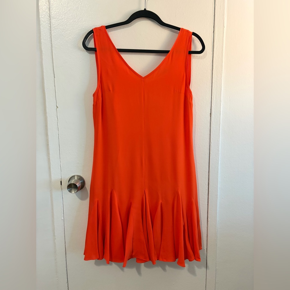 Polo Ralph Lauren | 100% Silk Orange Pleated Hem Dress – Size 2